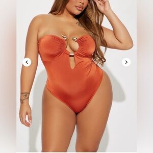 Orange Strapless Bodysuit